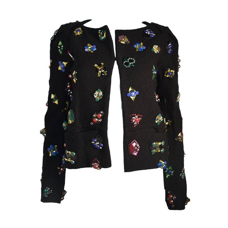 Black Blazer with Colorful Stones