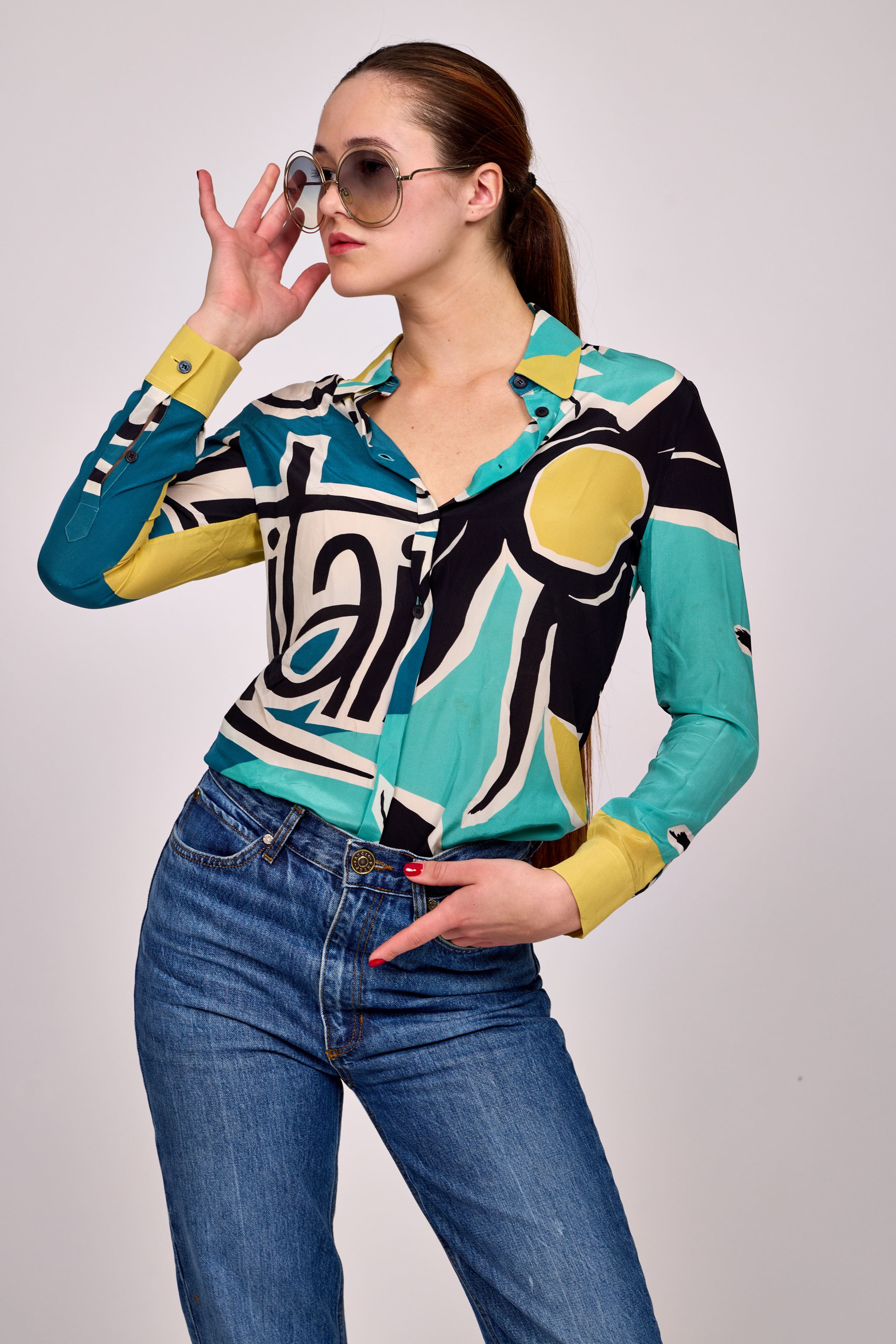 Multicolor Buttoned Blouse