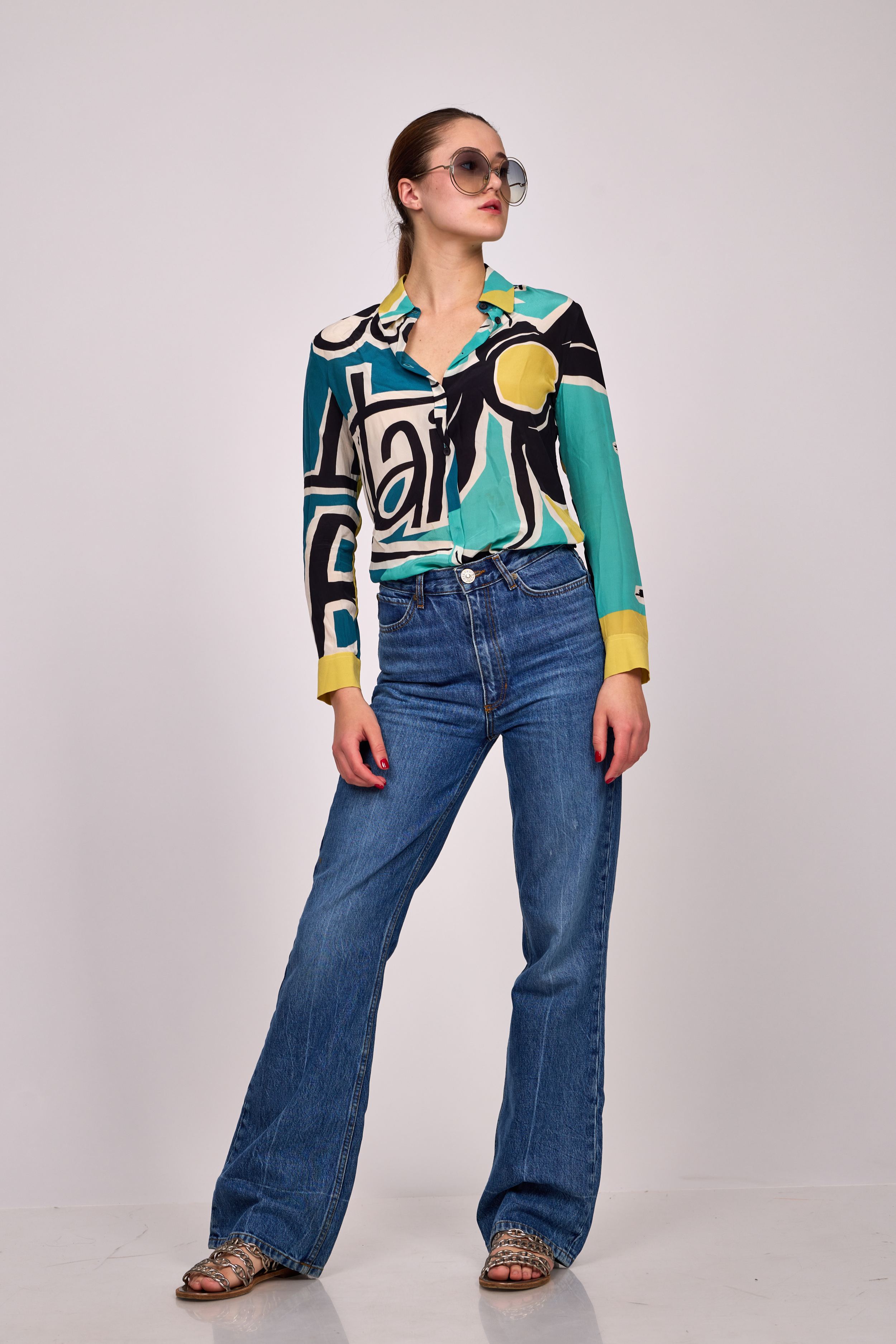 Multicolor Buttoned Blouse