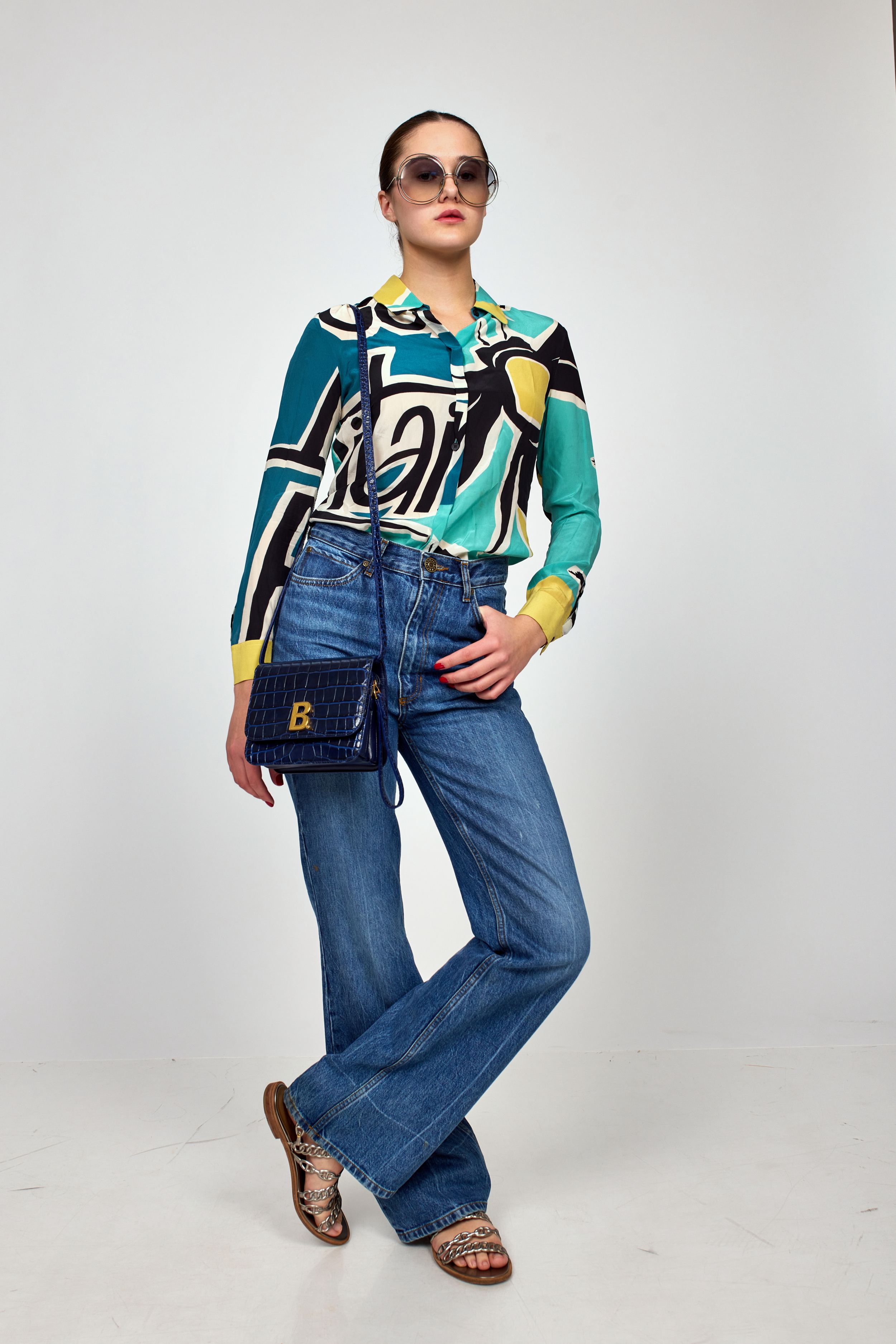 Multicolor Buttoned Blouse