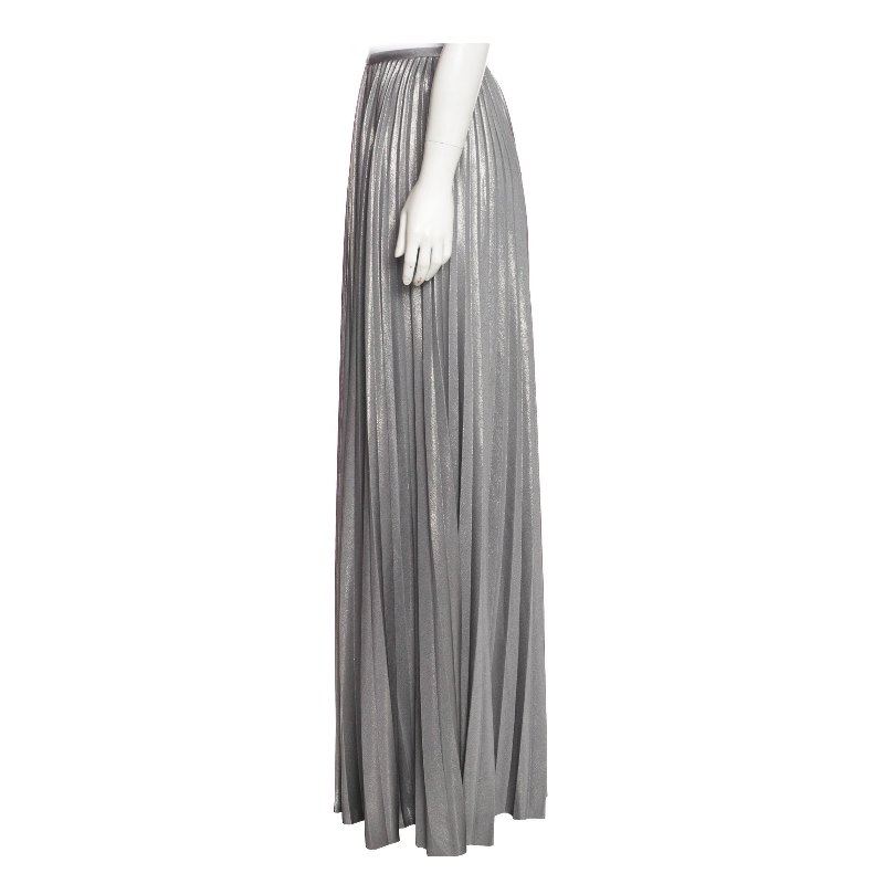 Metallic Pleated Skirt