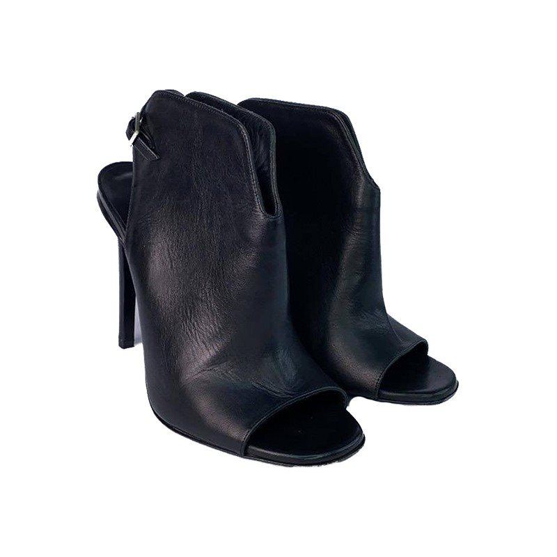 Kalliste Black Open Toe Booties