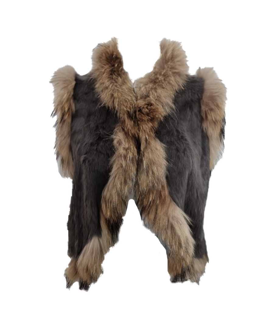 Vest Fur Gray and  Brown
