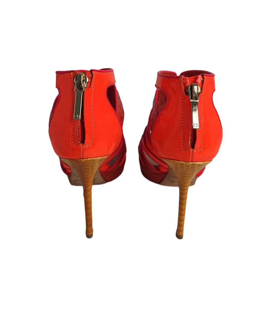 Christian Dior Orange Heeled Sandals