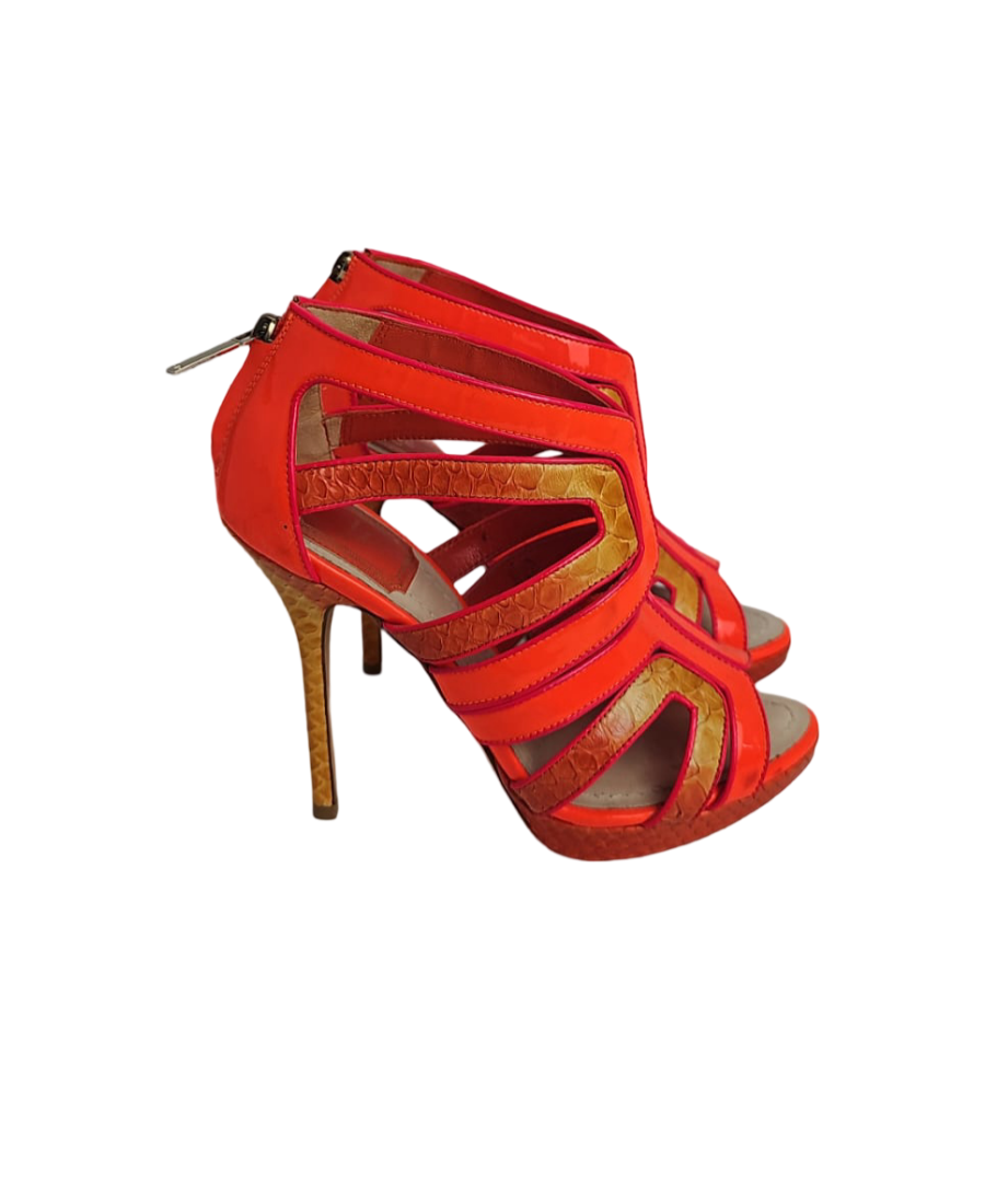 Christian Dior Orange Heeled Sandals